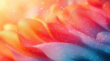 Vibrant Abstract Flower Petals with Sparkling Light Effects in a Colorful Dreamy Background photo