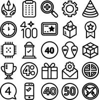 representing different types icons set vector