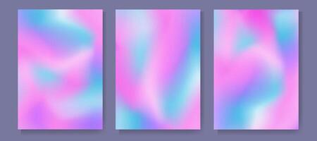 Blurred hologram gradient background for cover, poster, wallpaper, web design. vintage retro style 80s, 90s vibes lofi neon holographic background vector