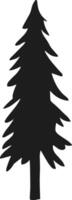 Serene Pine Tree silhouette vector