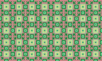 a detailed pattern composed of square designs,squrae shape pattern green and yellow color on pink background. vector