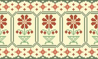 a detailed pattern composed of dot designs,flower pattern red color. vector