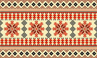 a detailed pattern composed of square designs,flower pattern red and orange color on yellow background vector