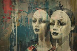 Mannequin Displayed Behind A Glass Window In An Urban Boutique Setting photo