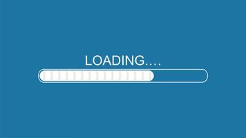 loading bar on blue background with loading text vector