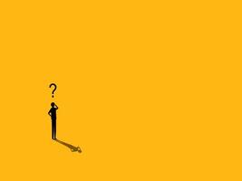 Thinking of a big problem. Businessman standing thinking on a wide open space vector