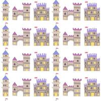 Castle seamless pattern. Fairy endless background. vector