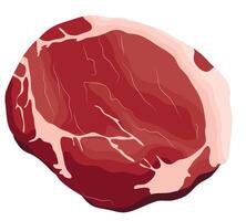 Raw Beef Steak Meat Sliced Isolated on White Background vector