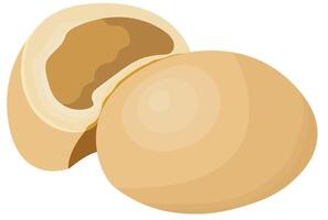 Daifuku or Mochi Japanese Cake with Sliced Isolated on White Background vector