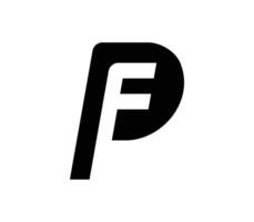 Negative space logo of PF, FP Monogram logo design vector