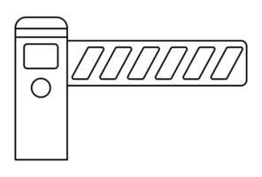 black and white railroad or construction works barrier. Railway gate line icon. Rail way or parking zone stop sign or coloring page isolated on white background vector