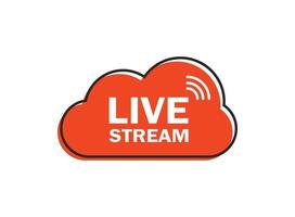 Live stream button icon in flat style. Webinar illustration on isolated background. Streaming sign business concept. vector