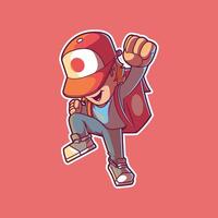 Delivery Character jumping. vector