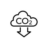 Carbon dioxide reduction outline icon. Editable stroke vector