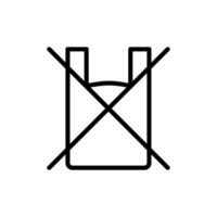 No plastic bag outline icon. Do not use plastic bag symbol. Editable stroke vector