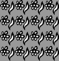 Original seamless black and white floral pattern on a gray background vector