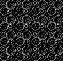 Geometric seamless pattern in the form of white rings and circles on a black background vector