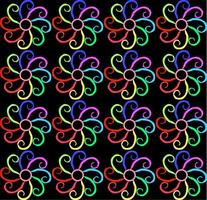 Seamless bright round multi-colored pattern on a black background vector