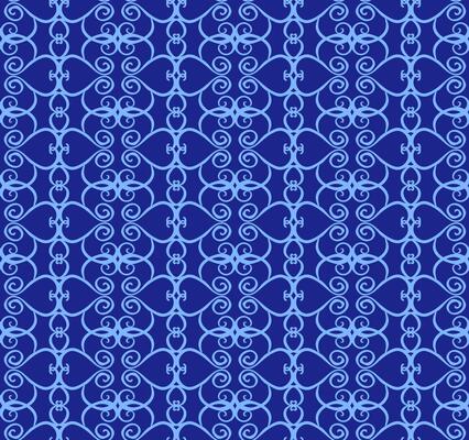 Abstract seamless pattern on blue background