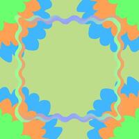 Multi-colored frame on a delicate green background vector