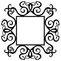 Black square frame decorated with beautiful ornaments vector