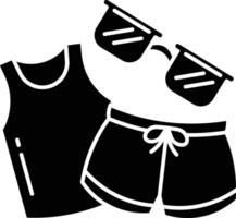 Beach party solid glyph illustration vector