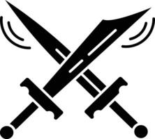 Sword solid glyph illustration vector