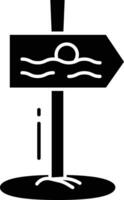 way to beach solid glyph illustration vector
