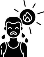 Sunburn solid glyph illustration vector
