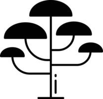 Tree solid glyph illustration vector