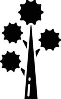 Tree solid glyph illustration vector