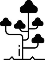 Tree solid glyph illustration vector