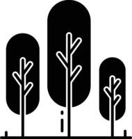Tree solid glyph illustration vector