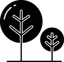 Tree solid glyph illustration vector
