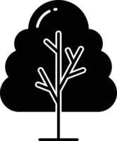 Tree solid glyph illustration vector