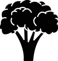 Broccoli solid glyph illustration vector