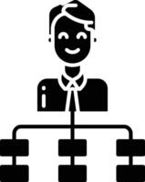 user flow solid glyph illustration vector