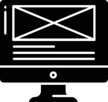 Monitor Wireframe solid glyph illustration vector