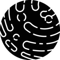 Mercury planet solid glyph illustration vector