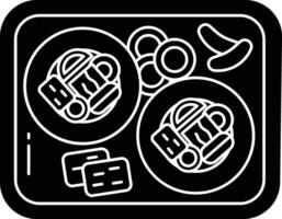 Veggie sushi solid glyph illustration vector