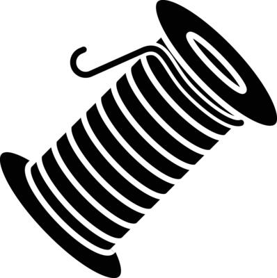 Thread solid glyph illustration