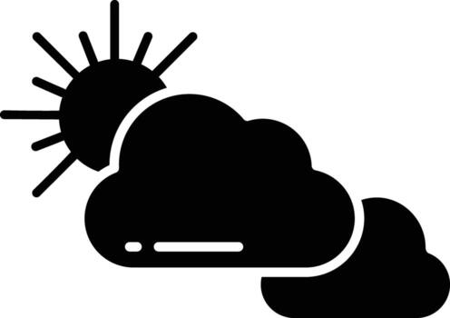 nublado sólido glifo ilustración vector