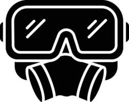 Respirator solid glyph illustration vector