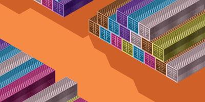 ISOMETRIC STACK OF CONTAINERS vector