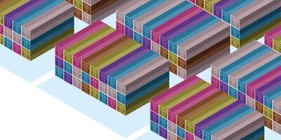 ISOMETRIC STACK OF CONTAINERS vector