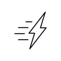 Fast charging icon. Simple outline style. Charge, fast, voltage, speed, design, full, energy, boost, quick, rapid, technology concept. Thin line symbol. Isolated. vector