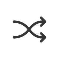 Shuffle Arrow Music Symbol Line Icon vector