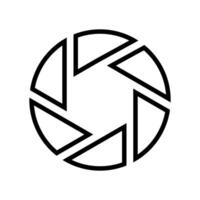 Camera Shutter Diaphragm Petals Aperture Outline Style Icon vector