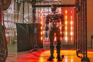 Artificial intelligence robot in the laboratory. photo