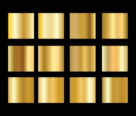 Yellow gold gradients metallic gradients set